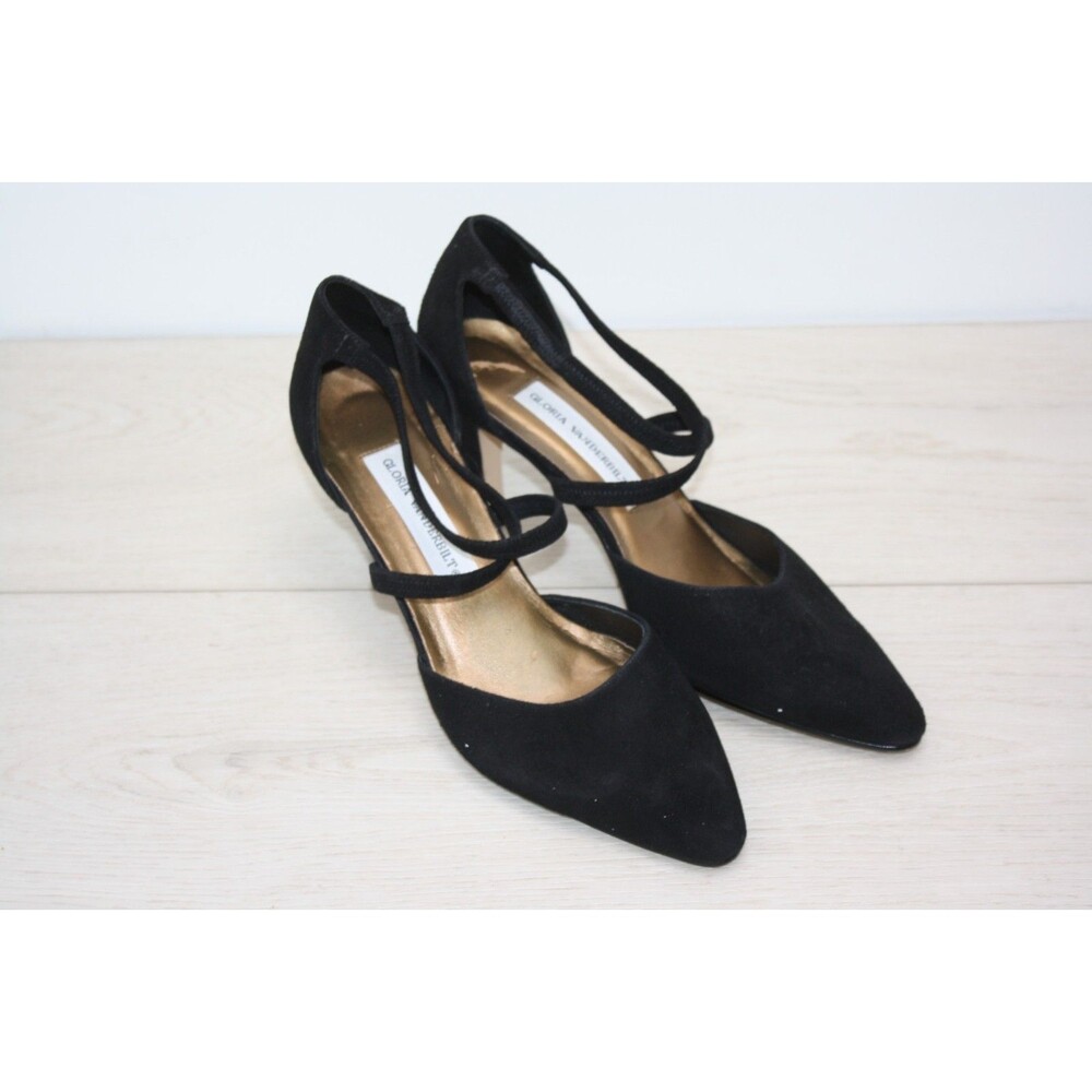 Gloria Vanderbilt Geneva Pointed Toe High Heels Women's Sz 8M Black Suede